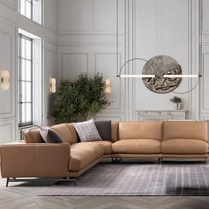 Nude Cuir Sofa Set