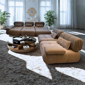 Khaki modular sofa set