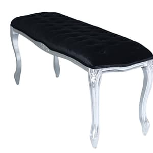 Theshowroom Furniture Silver Leaf Bench-Black