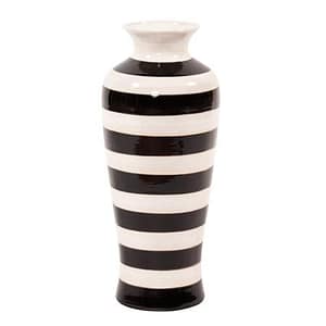 CERAMIC BLACK AND WHITE STRIPE GLAZE VASE-SMALL