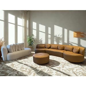 Suave Sofa Set-COGNAC-WHITE