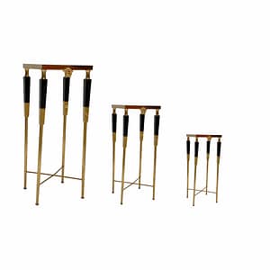 Theshowroom Furniture Cone Black Marble and Brass End Table