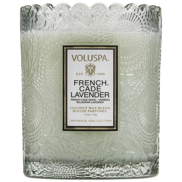 Voluspa French Cade Lavender Boxed Scallop Candlepot